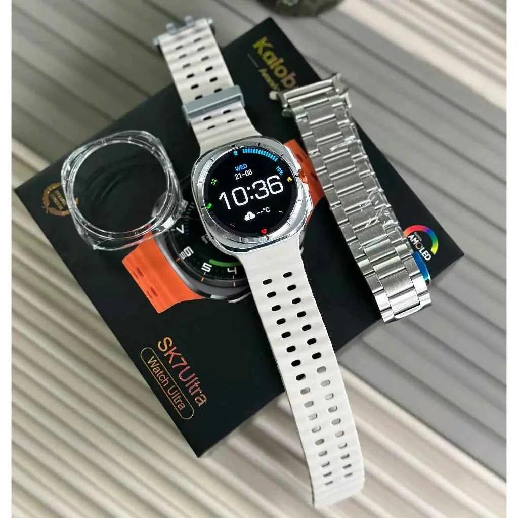 Kalobee SK7 Ultra Smartwatch – AMOLED Display | Bluetooth Calling | 100+ Sports Modes | IP67 | Wireless Charging