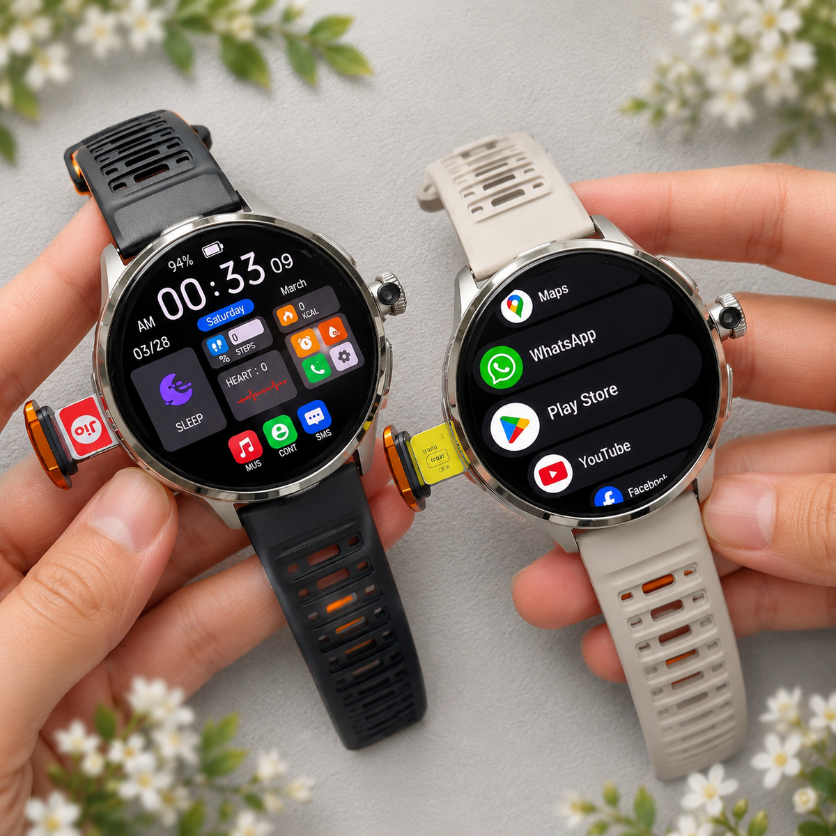 Rogbid R3 Ultra 5G Android Smartwatch (H100) 16GB RAM, 256GB Storage, 12MP Camera, GPS Navigation & HD Calling