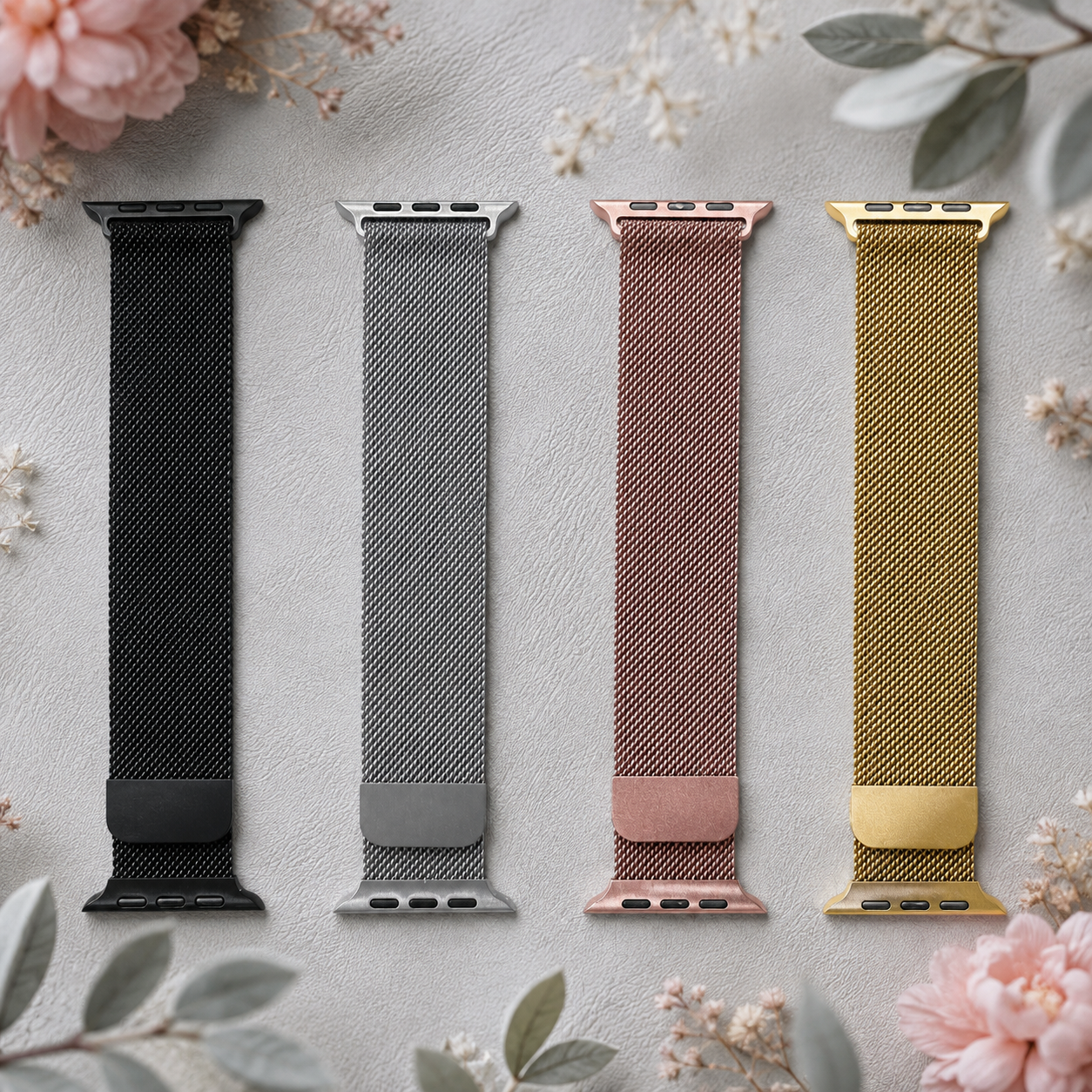 Magnetic Loop for Watch Band 46mm 42mm 44mm 45mm 49mm Women Men,Magnet Stainless Steel Mesh Metal Strap